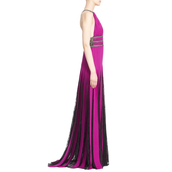 Badgley Mischka Couture Silk Halter Gown - Picture 3 of 9